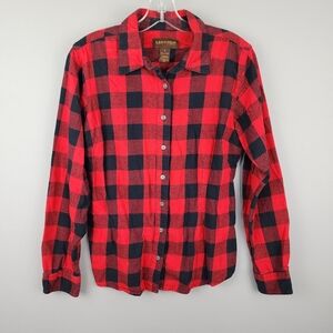 Lincoln Outfitters Flannel Shirt - Womens Red and Black Plaid Sz Large